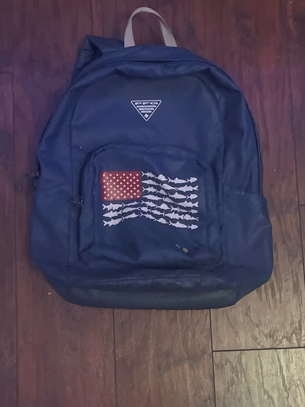 Columbia Navy Kids Backpack with Fish-Flag Graphic